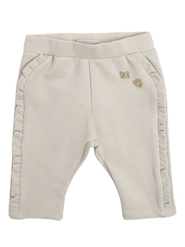 Girls Light Natural Long Knitted Trouser image number 0
